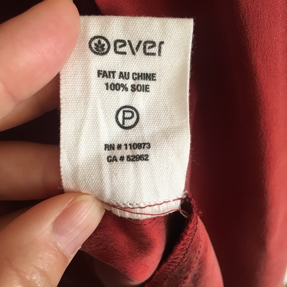 EVER - red asymmetric silk shirt dress - P - Picture 8 of 12